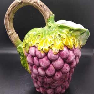 Vintage Italian Ceramic Grape Pitcher